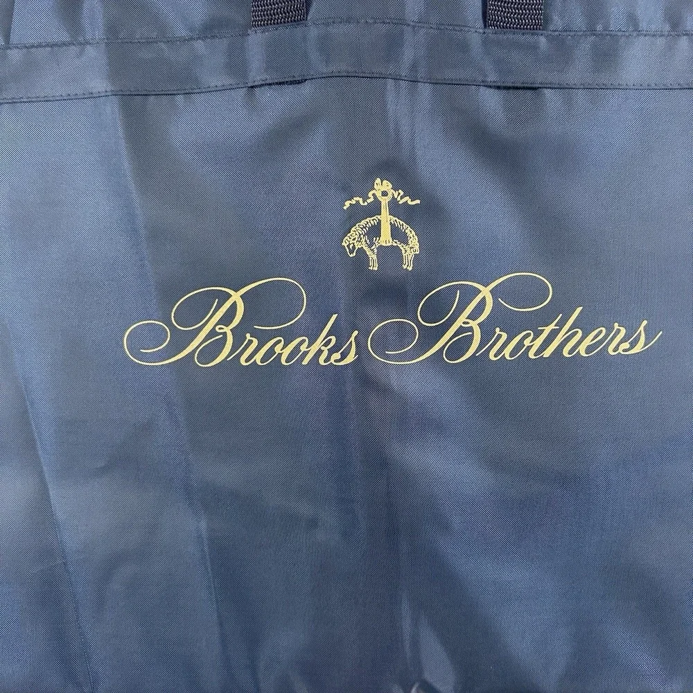 Brooks Brothers Blue Garment Bag Travel Suit Cover Folding Zippered 44